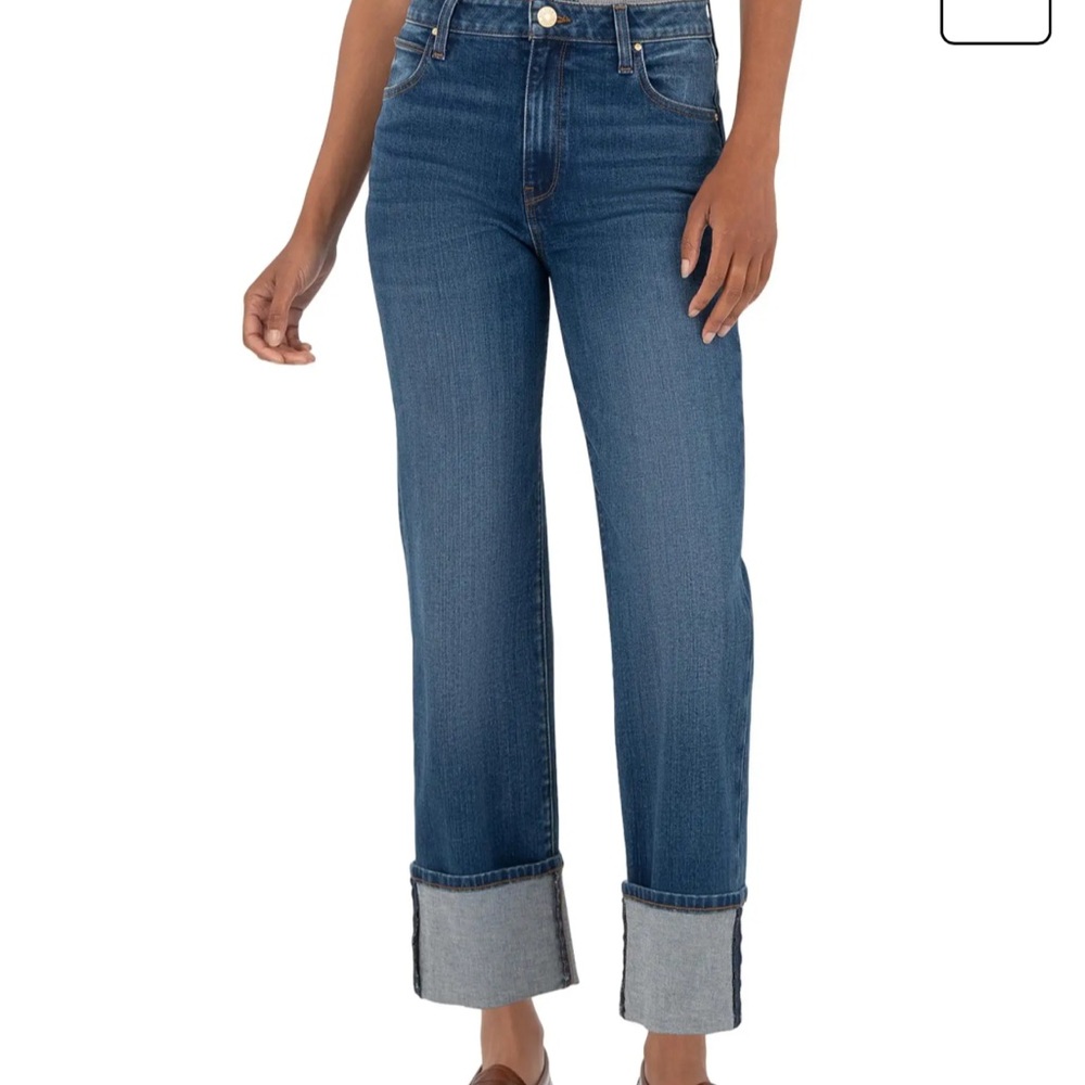 NEW Kut from Kloth with tags-  Dark Blue Wide-Leg Cuffed Jeans